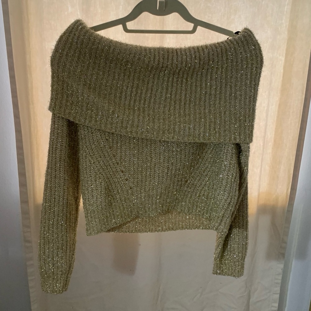 Forever21 shiny off shoulder sweater
